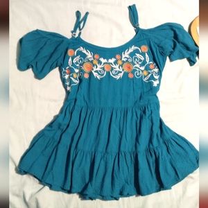 Off-the-Shoulder Floral Blouse
